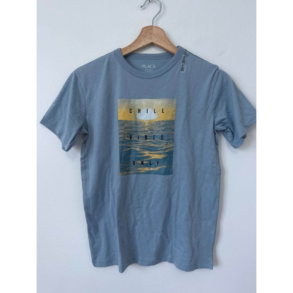 The Children's Place Boys "Chill Vibes Only" T-Shirt – Blue – Size 10/12